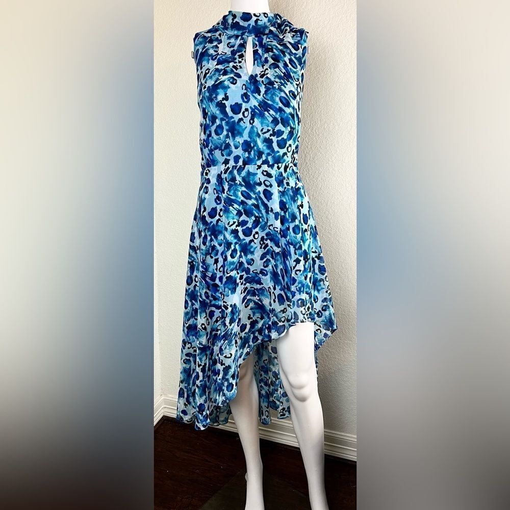 Joseph Ribkoff Water Color Asymmetrical Dress - Picture 3 of 14